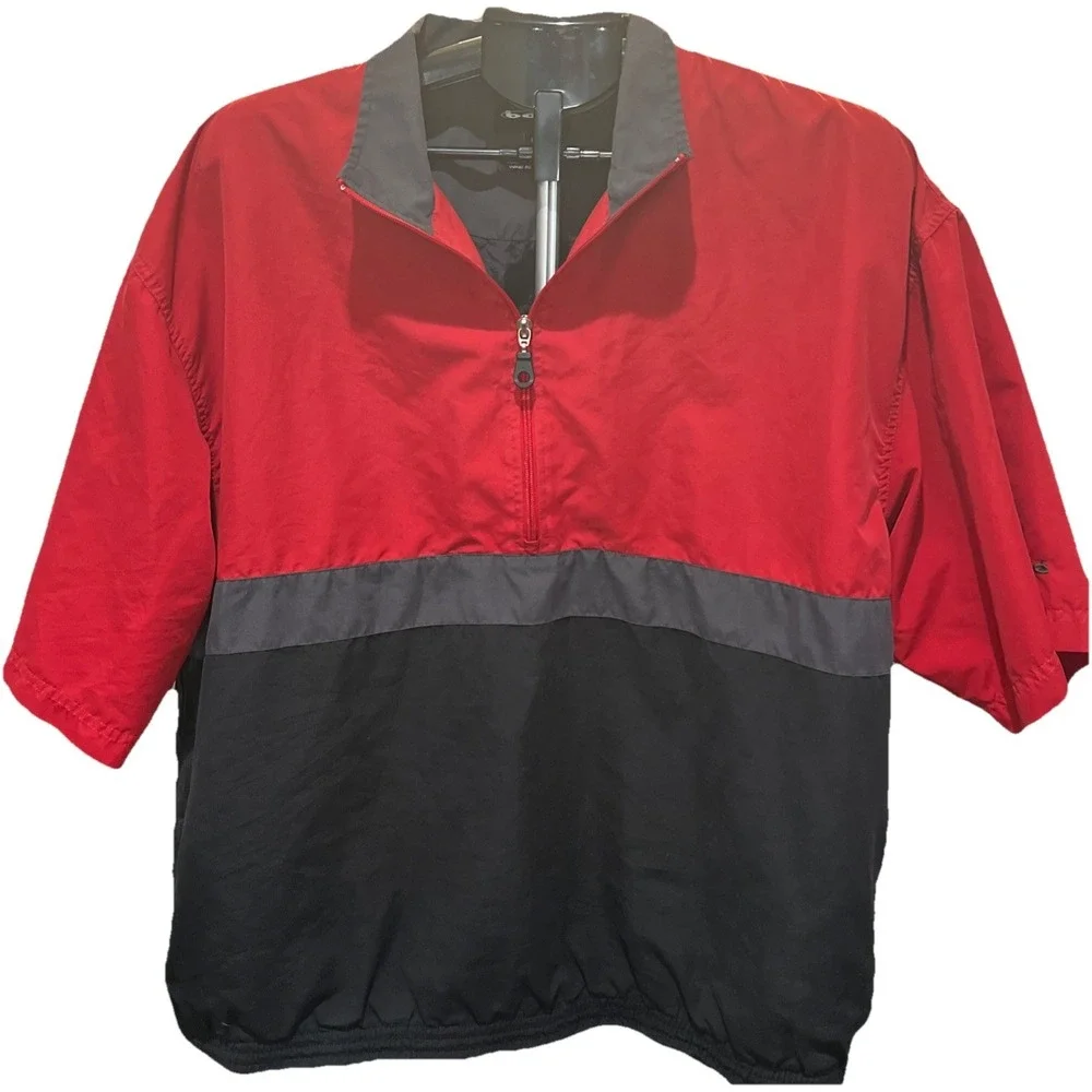 Bolle Golf 1/4‎ Zip Pullover Short Sleeve Windbreaker Wind Water MENS SIZE L